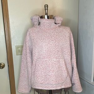 Victoria’s Secret PINK sherpa funnel neck hoodie size XL, color pink